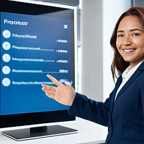 Home 21 A professional adult woman, fully clothed in a modest business suit, standing confidently in a modern, brightly lit corporate office. She is receiving a "Best Employee" award from a colleague or manager, with a subtle digital screen in the background displaying positive feedback or project milestones. The scene emphasizes professional recognition and a positive work environment. Safe for work, appropriate content, fully clothed, professional dress, perfect anatomy, correct proportions, natural pose, well-formed hands, proper finger count, natural body proportions, high-quality photography, realistic.