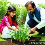 아이와의 공동 목표 설정 - **Prompt:** A heartwarming scene featuring a Pakistani family (father, mother, and two children, a b...